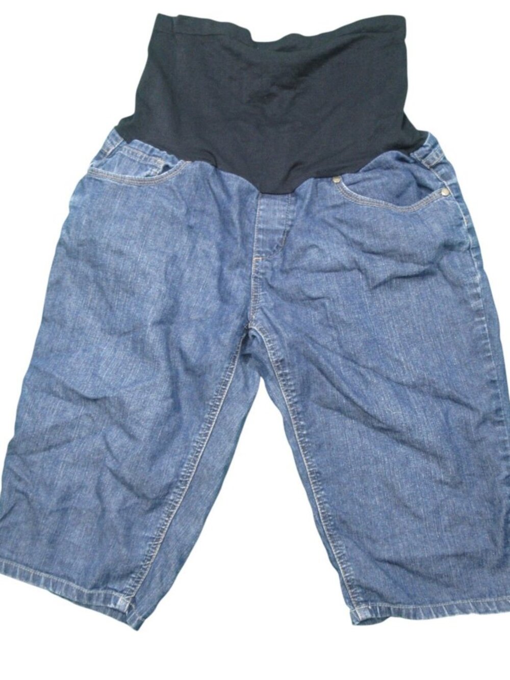 Bella Vita Maternity Denim Capris Size L Dark Wash Stretch Jean Shorts